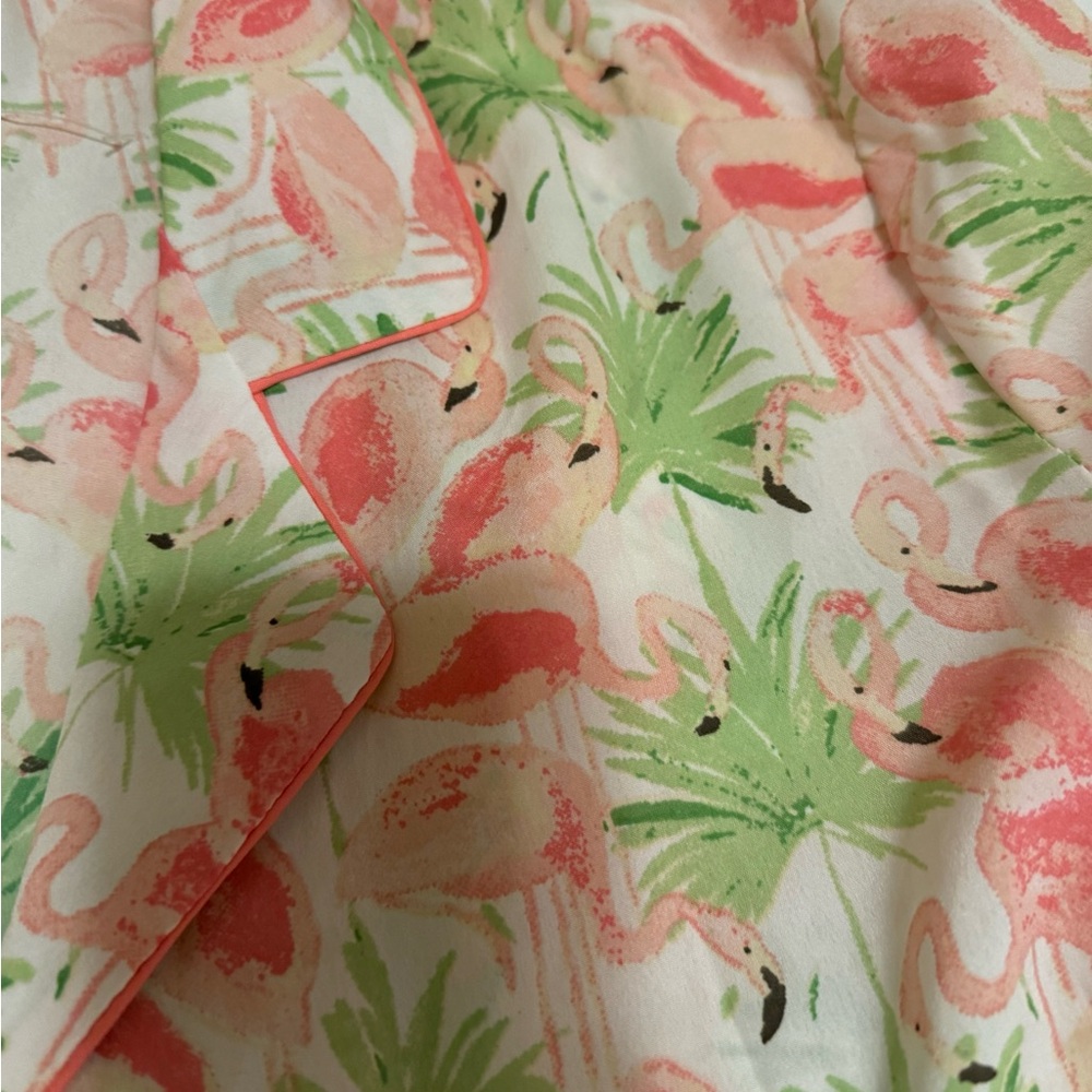 Cynthia Rowley Pink & Green Flamingo Pajama Short Set